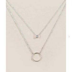 Francesca’s collections isadora double layer CZ necklace
